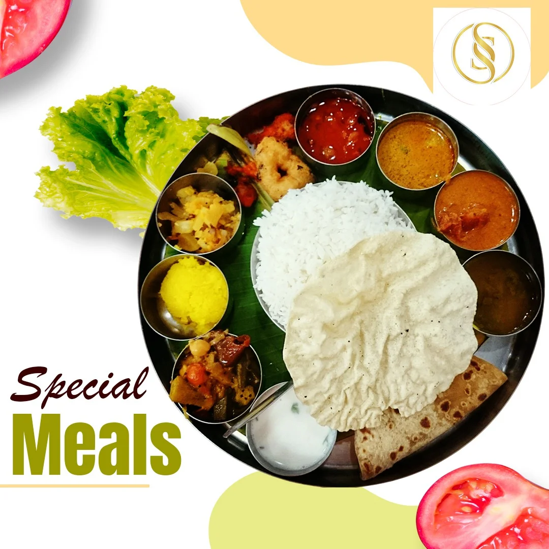South Indian special meals Sathiya Veg Restaurant Dindigul